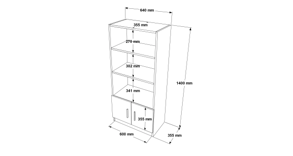Regál DENNET, dub/černá