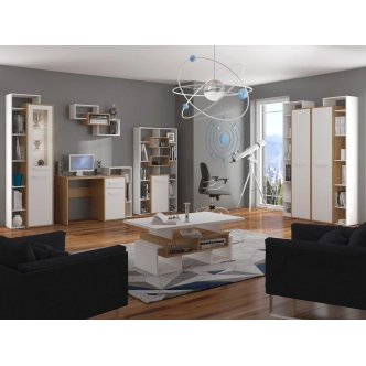 Regál DORINDA 1D, dub artisan/bílá, 5 let záruka