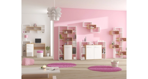 Regál DORINDA 1D, dub artisan/bílá, 5 let záruka