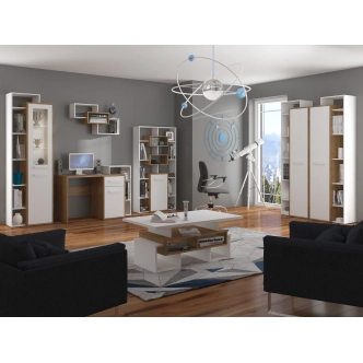 Regál DORINDA 1D, dub burgundský/bílá, 5 let záruka