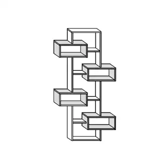 Regál DORINDA, craft bílý/craft zlatý