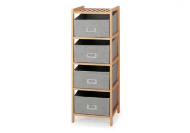 Regál DUERBECK, přírodní/šedá