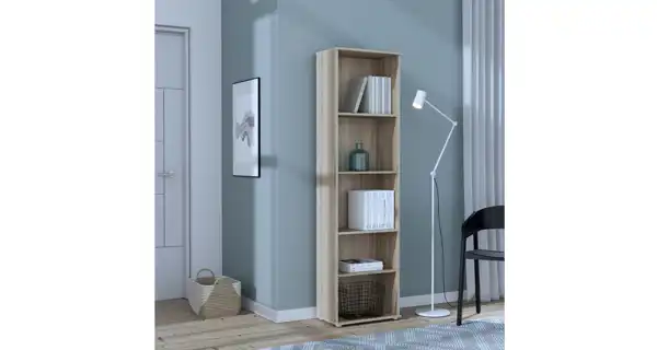 Regál DUNANUEJ se čtyřmi policemi, dub sonoma