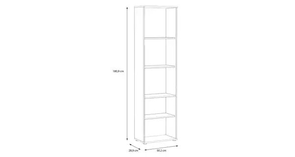 Regál DUNANUEJ se čtyřmi policemi, dub sonoma