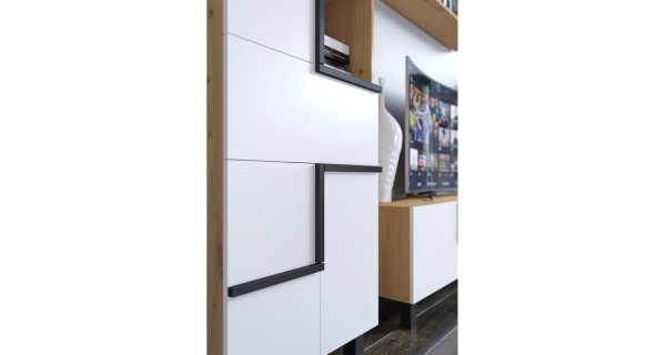 Regál DZENGAL 3D1S, dub artisan/bílá, 5 let záruka