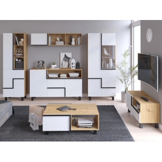 Regál DZENGAL 3D1S, dub artisan/bílá, 5 let záruka