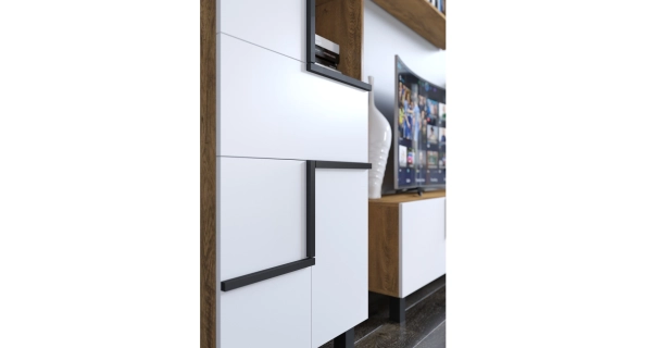 Regál DZENGAL 3D1S, dub burgundský/bílá, 5 let záruka