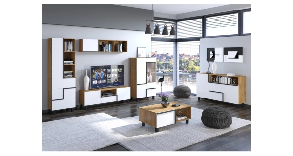 Regál DZENGAL 3D1S, dub burgundský/bílá, 5 let záruka