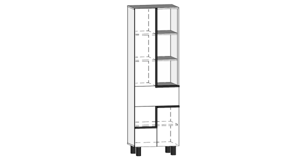 Regál DZENGAL 3D1S, dub sonoma/bílá, 5 let záruka