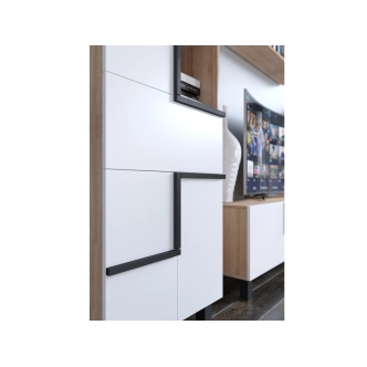 Regál DZENGAL 3D1S, dub sonoma/bílá, 5 let záruka