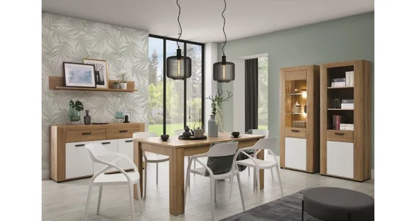 Regál FILIPPOPOLI 1D, dub evoke/bílá alpský lesk