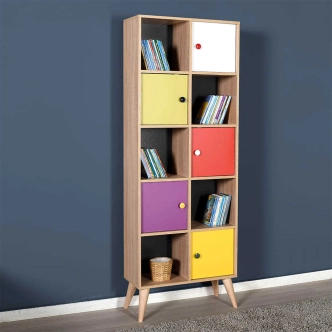 Regál FRUIT, dub sonoma/vícebarevný DOPRODEJ