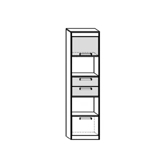 Regál GATTON 2D2S, dub artisan/bílý lesk