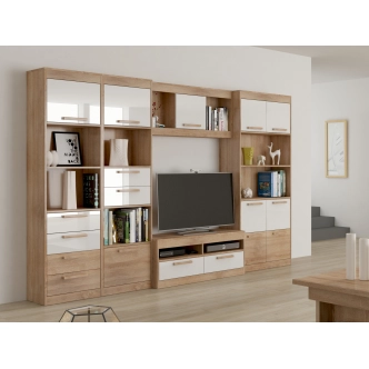 Regál GATTON 2D2S, dub sonoma/bílý lesk, 5 let záruka