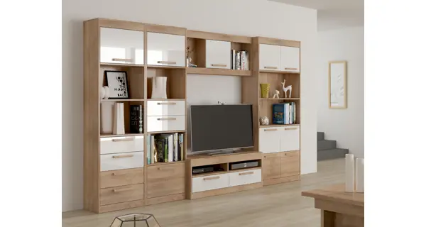 Regál GATTON 2D2S, dub sonoma/bílý lesk