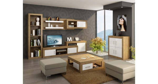 Regál GOUDINI 1, dub burgundský, 5 let záruka