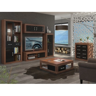 Regál GOUDINI 3, švestka wallis/černý lesk, 5 let záruka