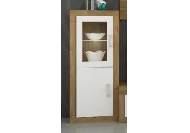 Regál GOUDINI 4, dub burgundský/bílý lesk