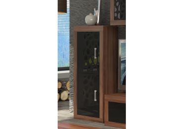 Regál GOUDINI 5, švestka wallis/černý lesk