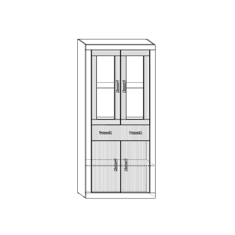 Regál GOUDINI 6, craft bílý/craft zlatý, 5 let záruka