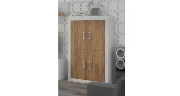 Regál GOUDINI 8, craft bílý/craft zlatý