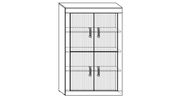Regál GOUDINI 8, dub burgundský/bílý lesk, 5 let záruka