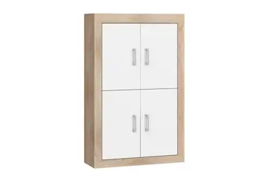 Regál GOUDINI 8, dub sonoma/bílý lesk