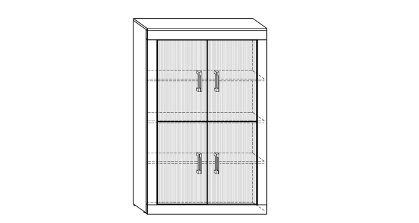 Regál GOUDINI 8, švestka wallis/černý lesk, 5 let záruka