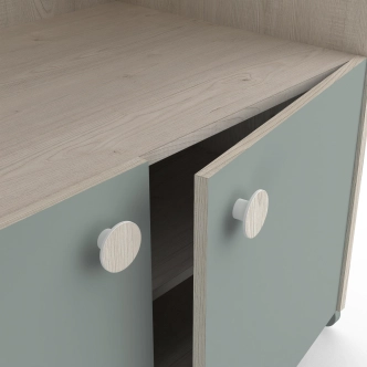 Regál GWANG, dub topanga/zelená