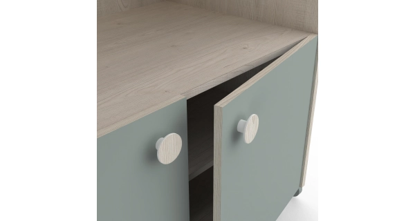 Regál GWANG, dub topanga/zelená