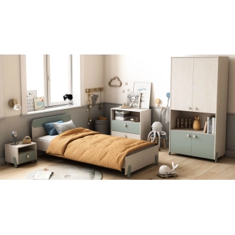 Regál GWANG, dub topanga/zelená