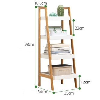 Regál ISAC, bambus/bílá