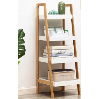 Regál ISAC, bambus/bílá