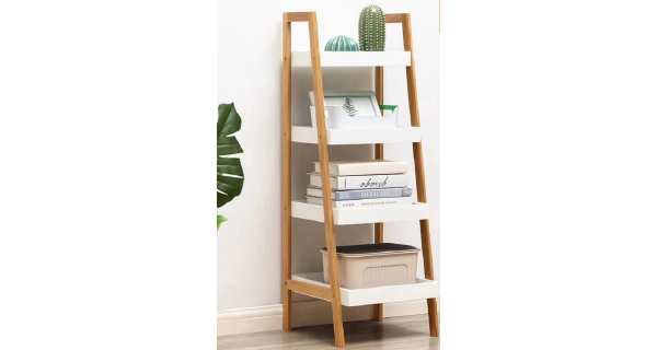 Regál ISAC, bambus/bílá