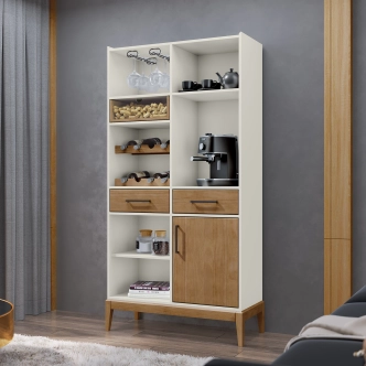 Regál ISIRD, dub/bílá