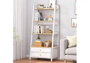 Regál KAREFORMIS se zásuvkami, bílá/buk