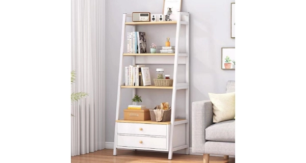 Regál KAREFORMIS se zásuvkami, bílá/buk