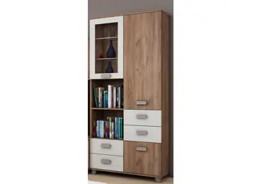 Regál KEATING, craft tobaco/craft bílý