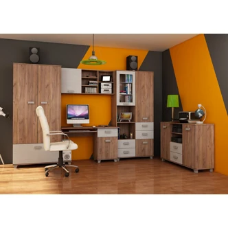 Regál KEATING, craft tobaco/craft bílý