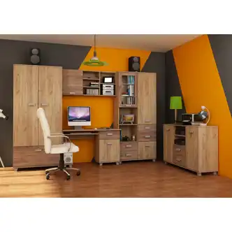 Regál KEATING, craft zlatý/craft tobaco