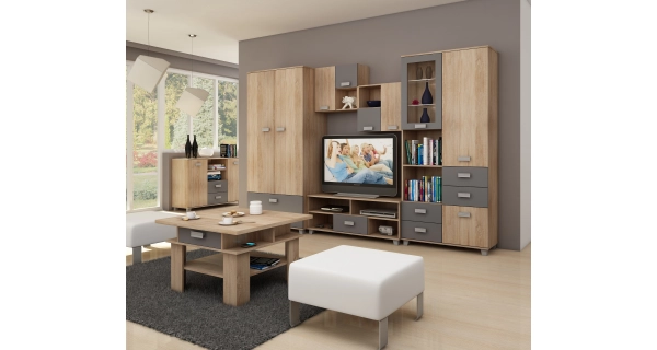 Regál KEATING, dub sonoma/grafit, 5 let záruka