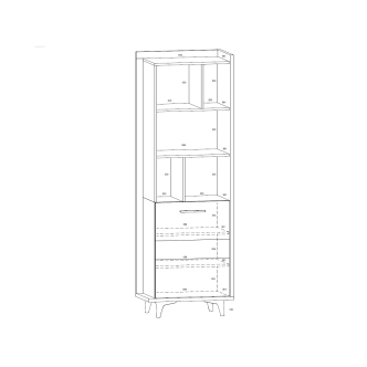 Regál KNUT 1D, craft tobaco/bílá/černá, 5 let záruka