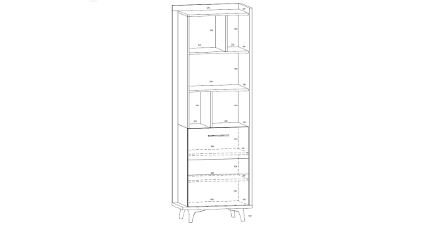 Regál KNUT 1D, craft tobaco/bílá/černá, 5 let záruka