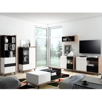 Regál KNUT 1D, craft tobaco/bílá/černá, 5 let záruka