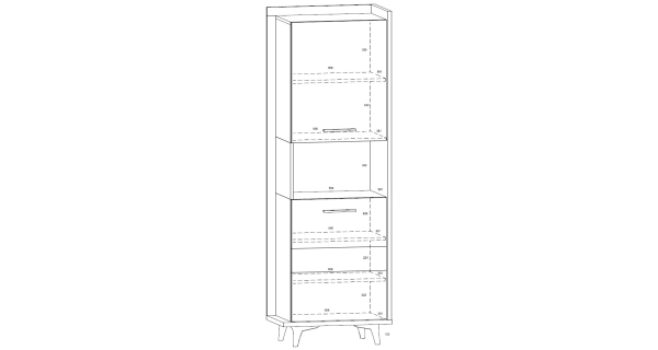 Regál KNUT 2D, dub artisan/bílá/černá, 5 let záruka