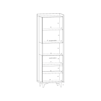 Regál KNUT 2D, dub sonoma/bílá/černá, 5 let záruka