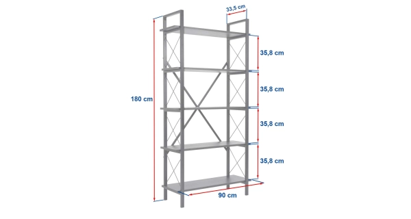 Regál LANTERON, bílá/černá