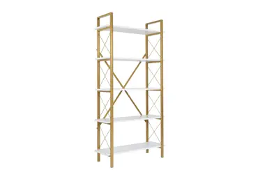 Regál LANTERON, bílá/zlatá
