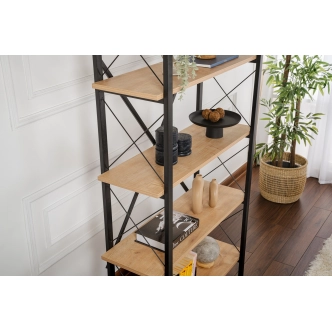 Regál LANTERON, dub/černá