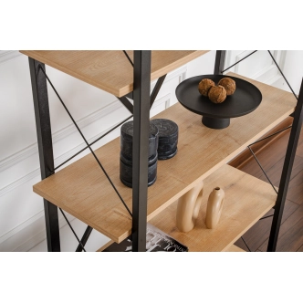 Regál LANTERON, dub/černá